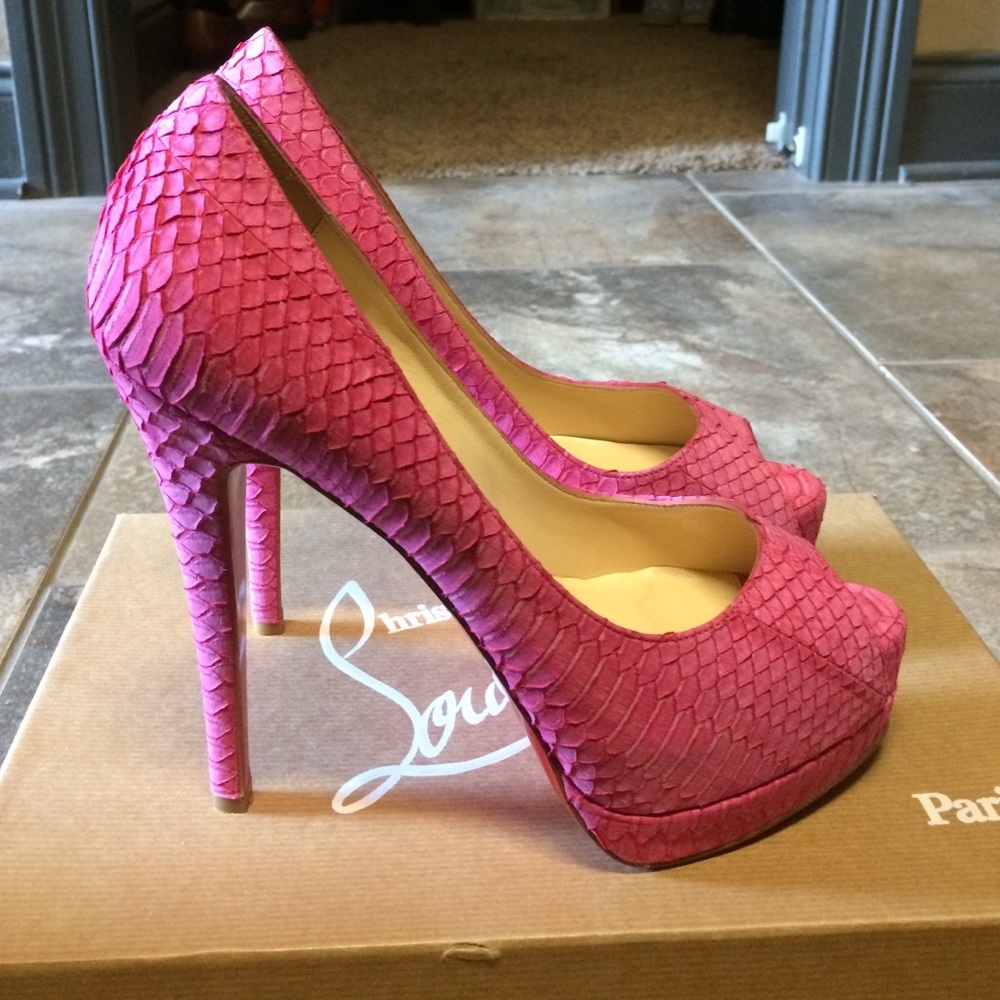 Christian Louboutin size 37 watersnake heels